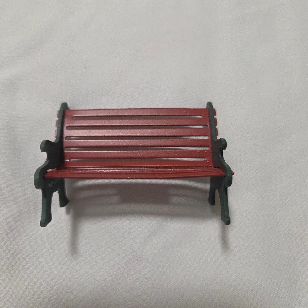 Department 56 Village Red Wrought Iron Park Bench Miniature Accessory 56.56445